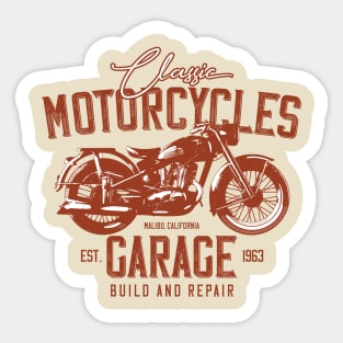 Classic Motorcycles Garage Malibu Sticker